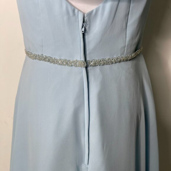 Mori Lee Women's Light Blue Bridesmaid Wedding Maxi Dress Size 10 - Picture 12 of 16